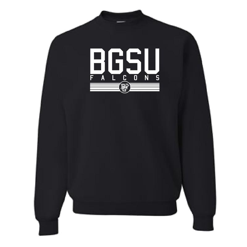 JU BGSU Falcons with Stripe Crew Sweatshirt