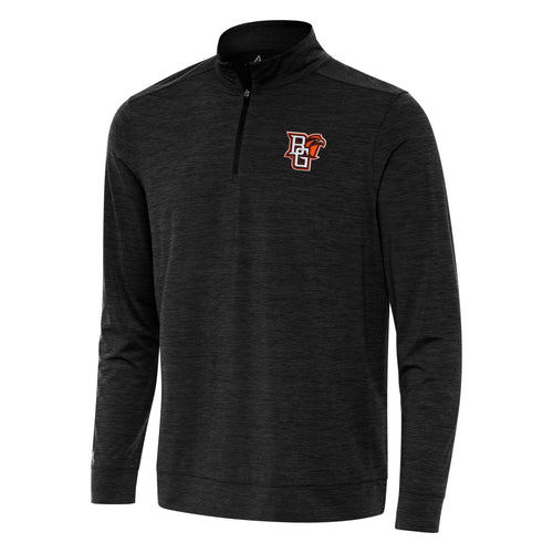 Antigua Black Heather Bright 1/4 Zip Mock