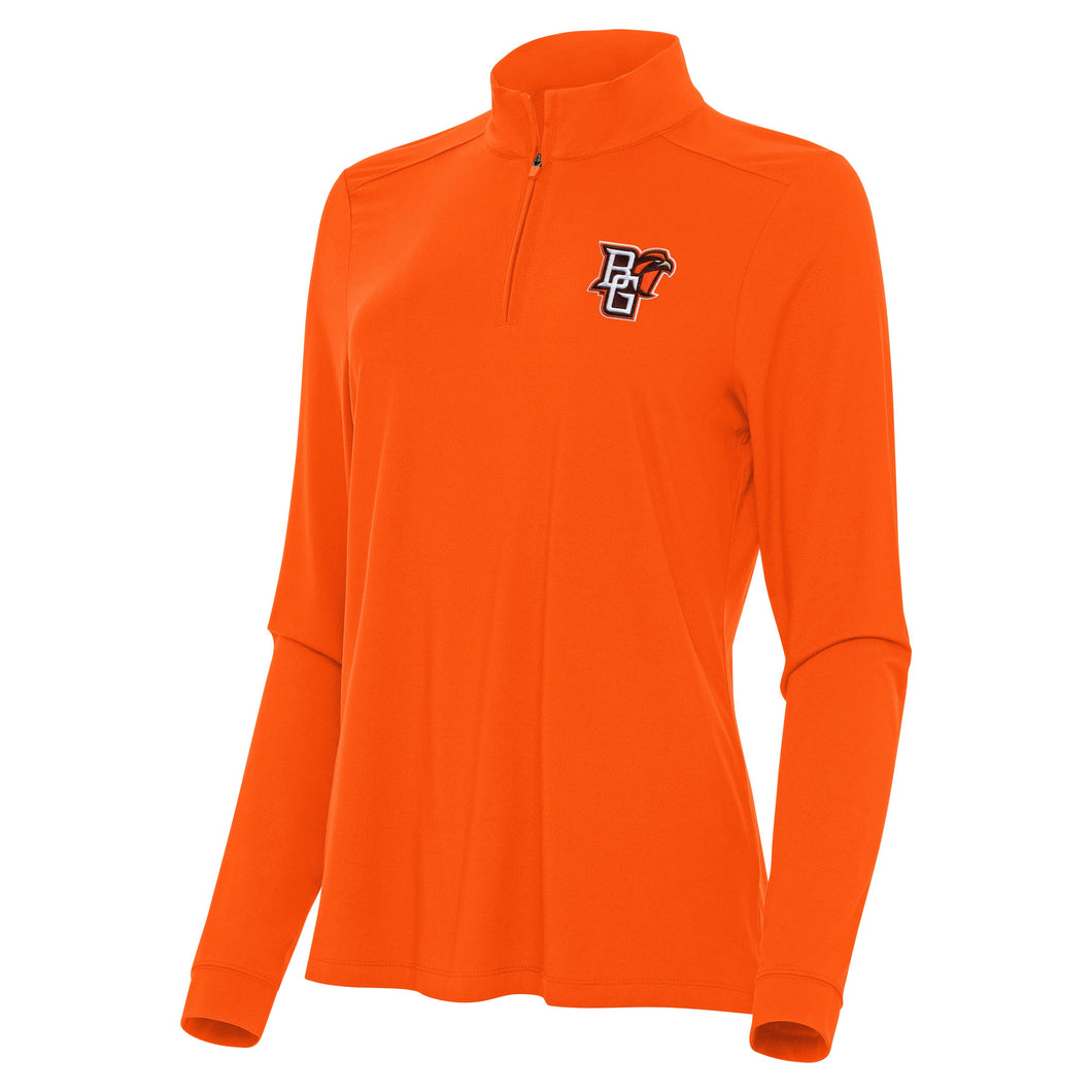 Antigua Ladies Orange Intent 1/4 Zip