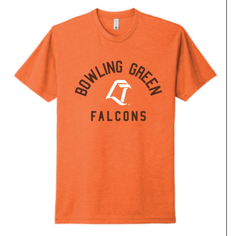 JU LT Logo Brown and White Arched Falcons Orange SS Tee