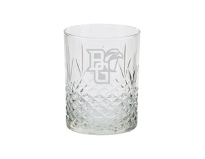 RFSJ 14oz Diamond Cut Rocks Glass with Satin Peekaboo