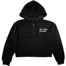 Blue 84 Black Ladies Cloud Fleece Midi Full Zip Hood