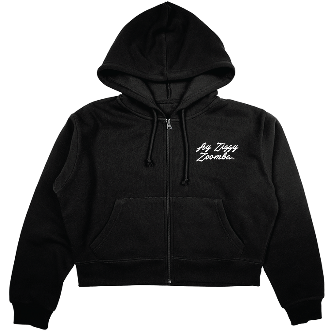 Blue 84 Black Ladies Cloud Fleece Midi Full Zip Hood