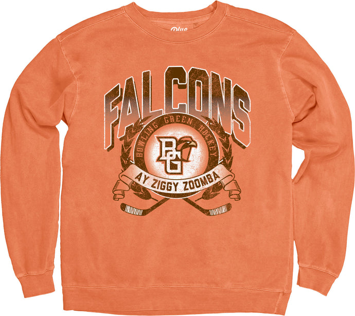 Blue 84 Orange Peel Dyed Ringspun Hockey Crew