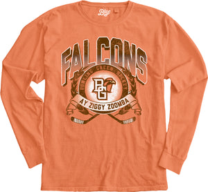 Blue 84 Orange Peel Dyed Ringspun Hockey LS Tee