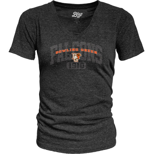 Blue 84 Ladies Tri-Blend V-Neck Black