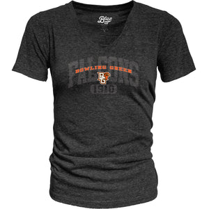 Blue 84 Ladies Tri-Blend V-Neck Black
