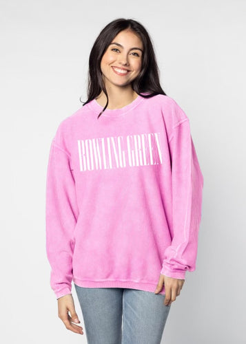 Chicka-D Ladies Corded Crew Pink