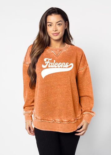 Chicka-D Ladies Burnt Orange Campus Pullover Crew