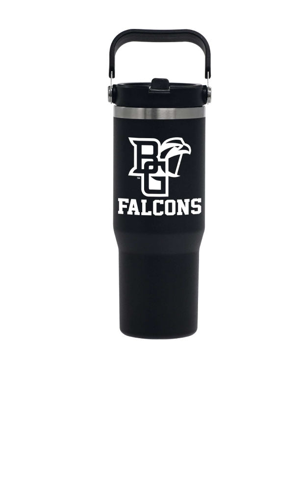 RFSJ 30 oz Black SS Bottle with Swivel Handle BG Falcons