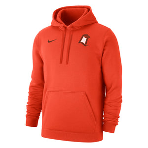 Nike Orange Club Fleece Hood LT Logo