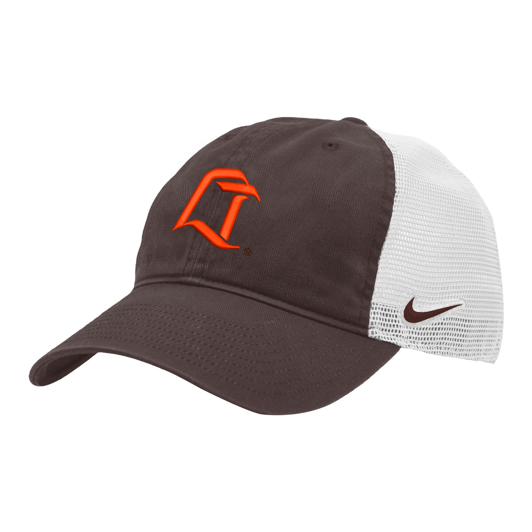 Nike Brown Washed Trucker Hat LT Logo
