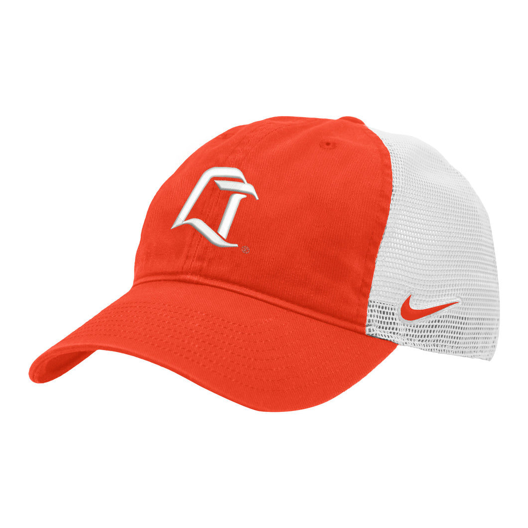 Nike Orange Washed Trucker Hat LT Logo