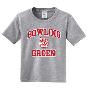 JU Youth Bowling Green with Bobcat Head Grey SS Tee