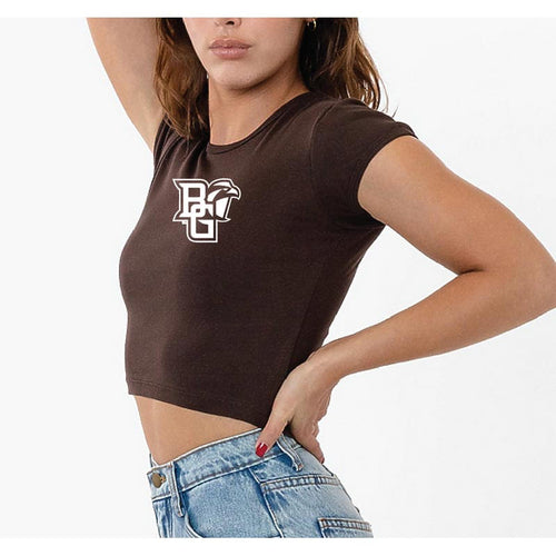 JU Brown New Cap Sleeve Baby Rib Crop