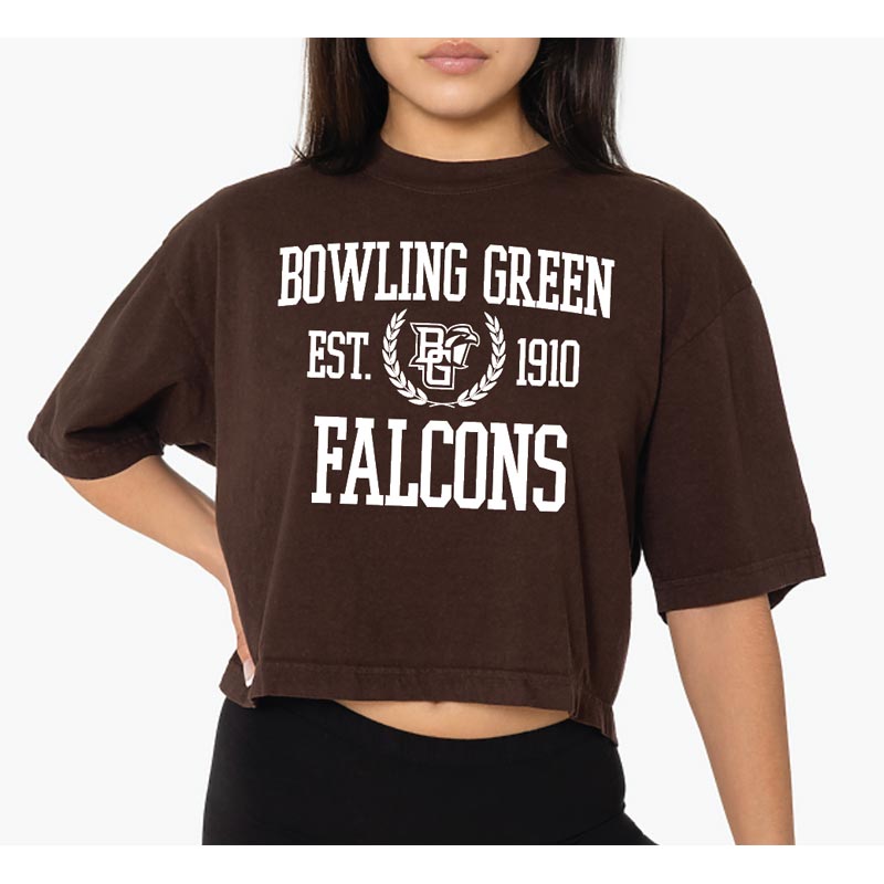 JU Brown Ladies Crop Tee One Size