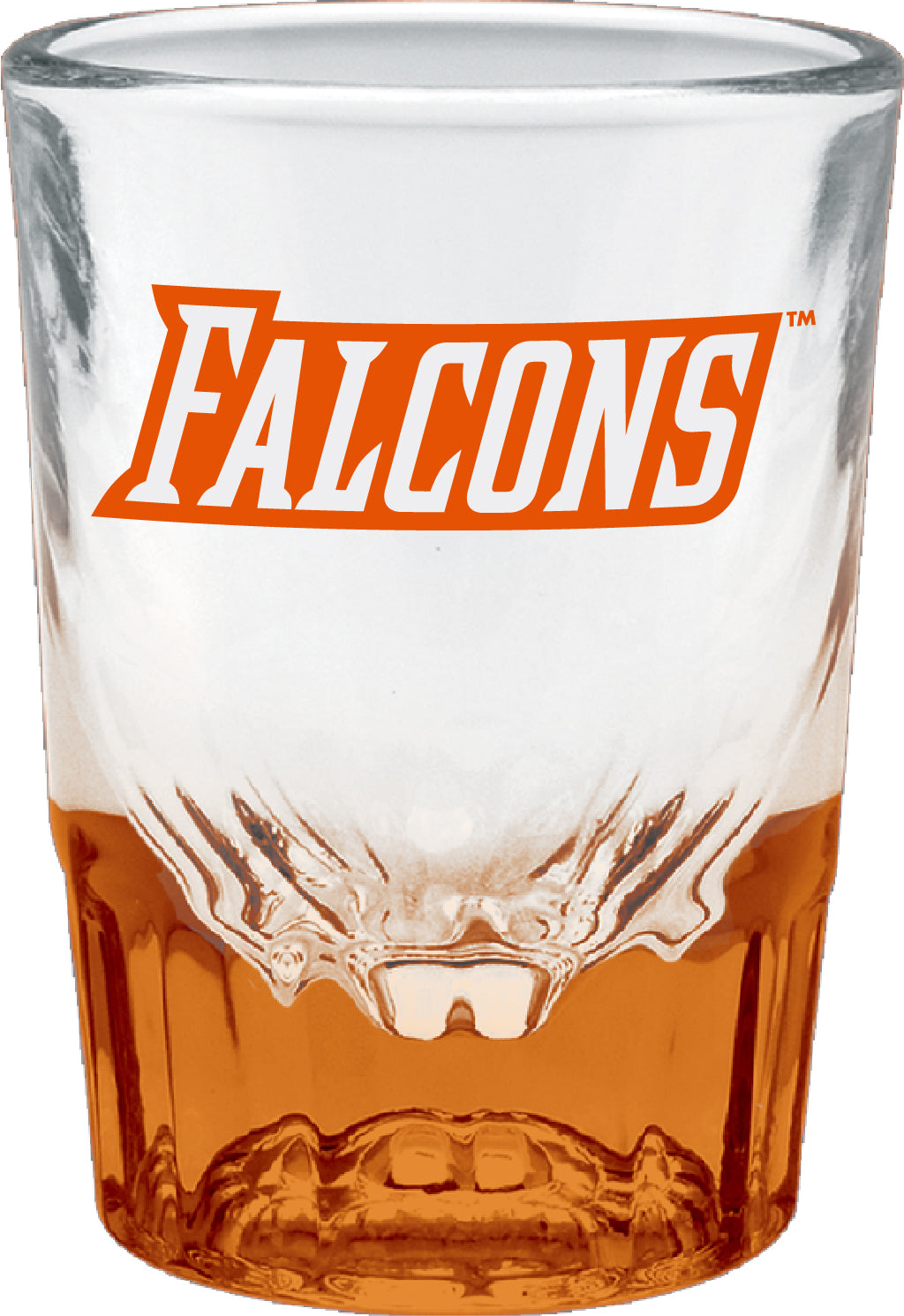 RFSJ 2oz Orange Bottom Shot Glass Falcons