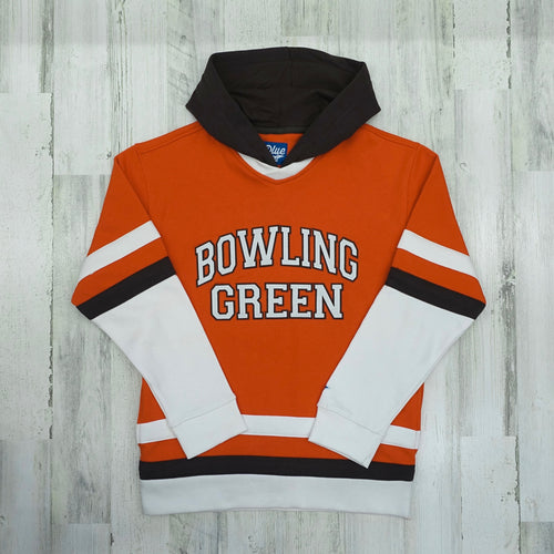 Blue 84 Orange Fleece Hockey Hooded Pullover