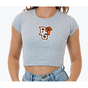 JU Heather Grey New Cap Sleeve Baby Rib Crop