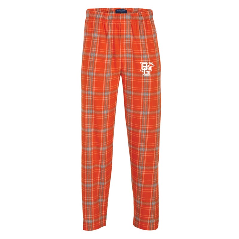 Plaid Pajama Pants Mens Plaid Pants Orange JU BG Peekaboo Orange