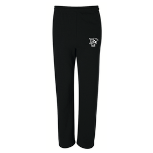 JU Black Open Bottom Sweatpants with Peekaboo Logo