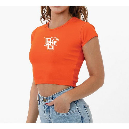 JU Orange New Cap Sleeve Baby Rib Crop