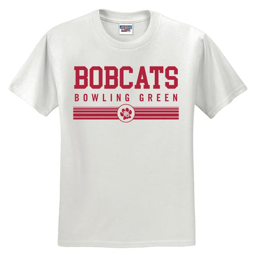 BG Bobcats White Stripes SS Tee