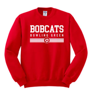 BG Bobcats Red Stripes Crew