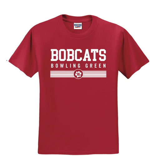 BG Bobcats Red Stripes SS Tee