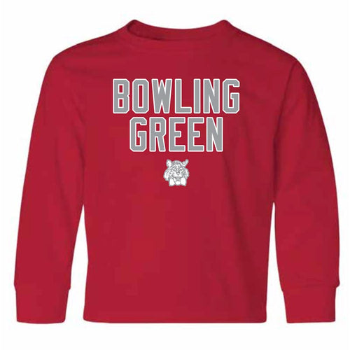 BG Bobcats Youth Red Bobcat LS Tee