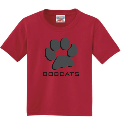 BG Bobcats Youth Red Shadow SS Tee