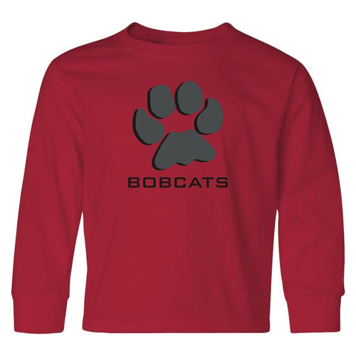 BG Bobcats Youth Red Shadow LS Tee