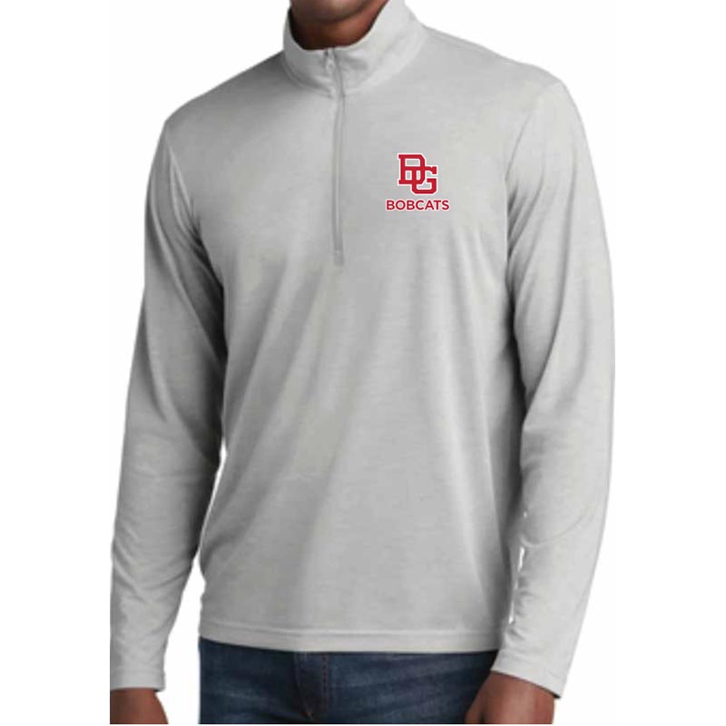 BG Bobcats Light Grey Heather Tri-Blend 1/4 Zip