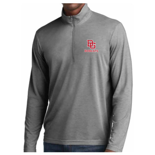 BG Bobcats Dk Grey Heather Tri-Blend Heather 1/4 Zip