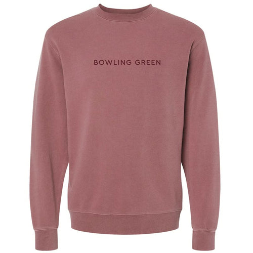 Pigment Dyed Maroon Bowling Green Crew EMB