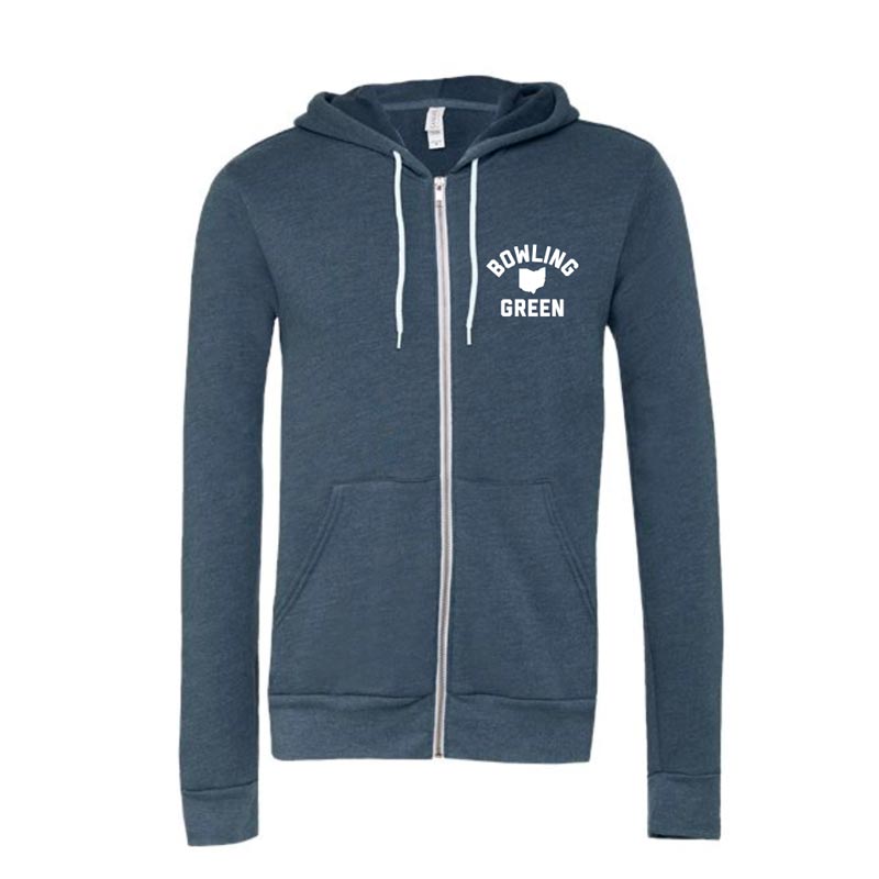 Bella & Canvas Navy Heather BG Ohio Full Zip Hood