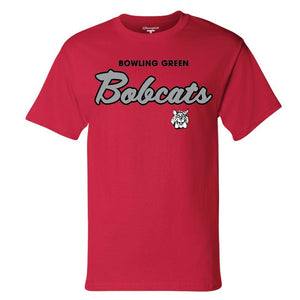 JU Champion Red BG Bobcats Script SS Tee