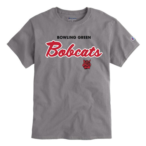 JU Champion Stone Grey BG Bobcats Script SS Tee