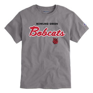 JU Champion Stone Grey BG Bobcats Script SS Tee