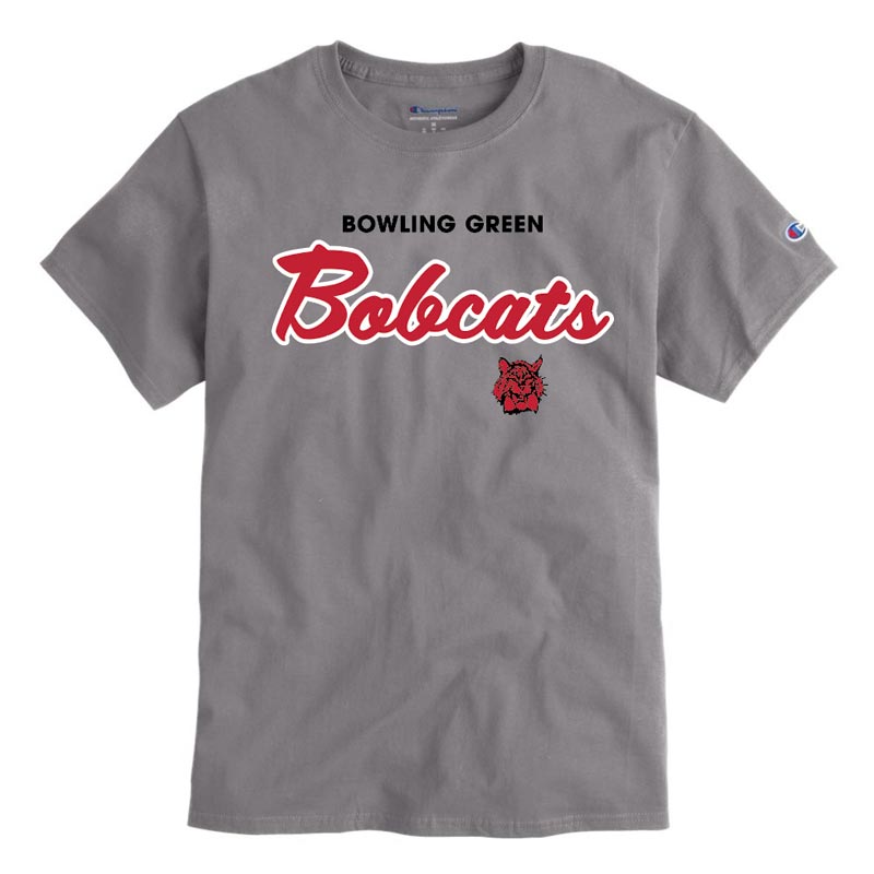 JU Champion Stone Grey BG Bobcats Script SS Tee
