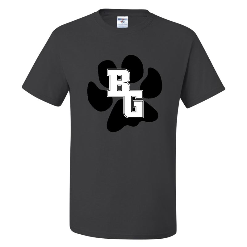 JU Charcoal BG Bobcats Paw SS Tee