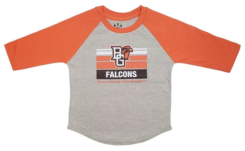 Little King Youth Long Sleeve Baseball Tee Oxford/Orange