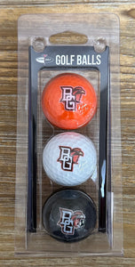 Team Golf 3 Pack Ball Clamshell with White, Black and Orange