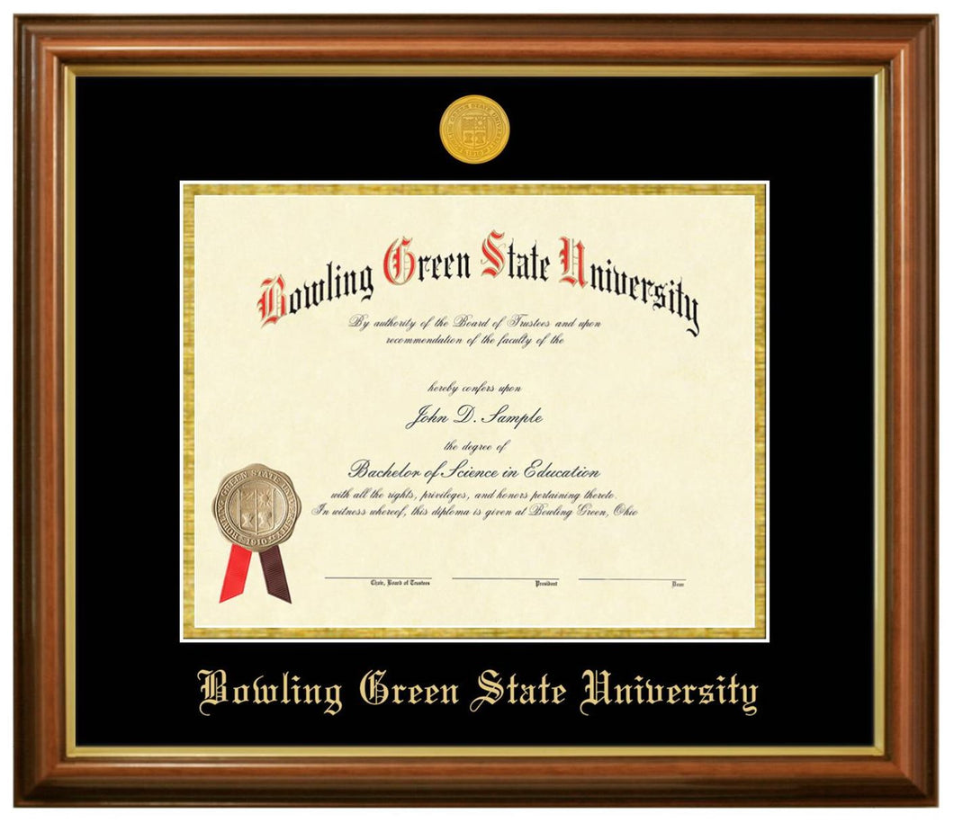 University Frames Petite Walnut with Gold Medallion