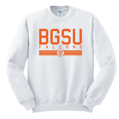 JU BGSU Striped Falcons Crew White with Orange