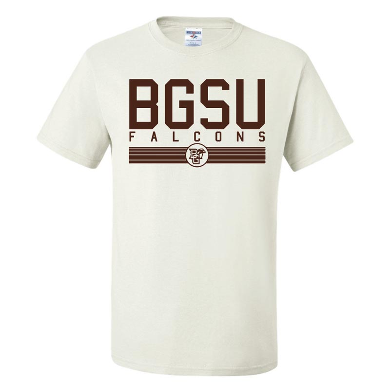 JU Brown Stripe White SS Tee