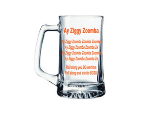 RFSJ 25oz Glass Tankard with Logo and Ay Ziggy Fight Song