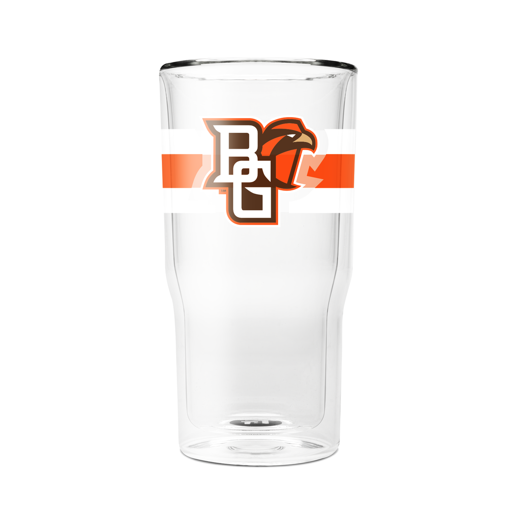 GameTime BGSU 16oz Glass Tumbler 2-Pack -- Boxed Set