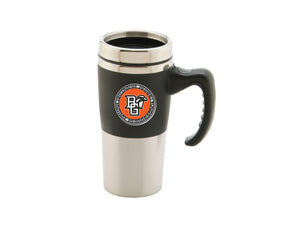 RFSJ 16oz BGSU Black Varsity Stainless Tumbler with Pewter Emblem