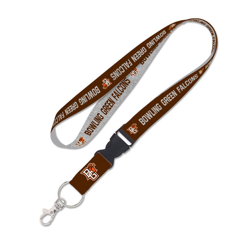 BGSU Heather Gray Lanyard with Detachable Buckle